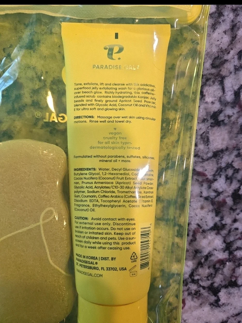 Paradise.GAL Beach Glow Coconut + Glycolic Acid Konjac Jelly Scrub Set